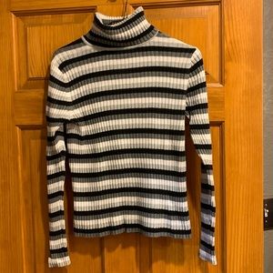 LOFT black/white turtleneck